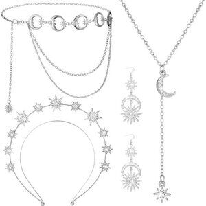 4 PCS Moon Stars Jewelry Set